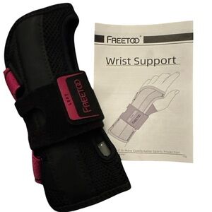 Freetoo Left Wrist Support Brace in Black with Pink Accents